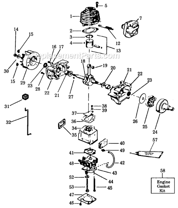 Page D Diagram and Parts List for XR-125  Weed Eater Trimmer